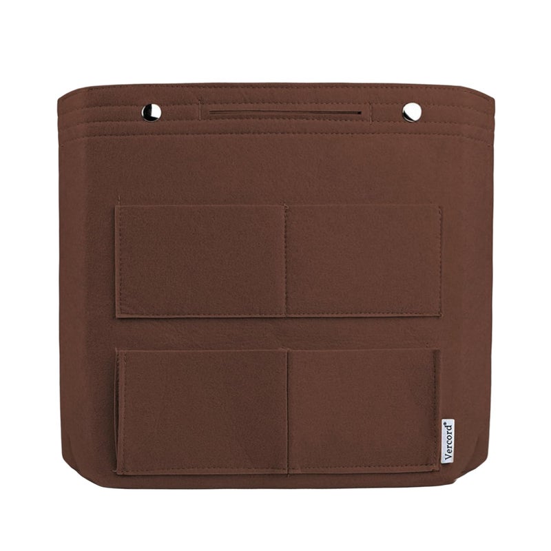 Vercord Extra Tall Felt Bag Organizer Vertical Height Design for Deep Tote and Backpack Bags Brown - Image 4